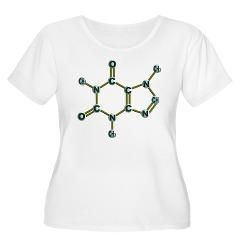 Caffeine Molecule Womens Plus Size Scoop Neck T Shirt