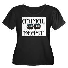 TRAIN LIKE AN ANIMAL Womens Plus Size Scoop Neck Dark T Shirt