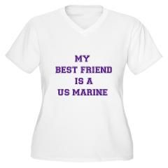 my best friend marine Womens Plus Size V Neck T Shirt