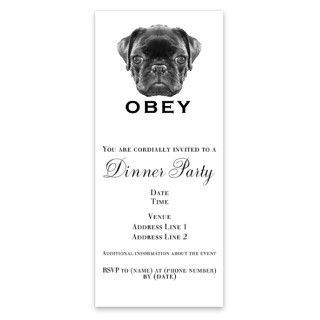 Black Pug Obey   Invitations by Admin_CP4508799