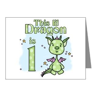 Note Cards  Lil Dragon First Birthday Invitations (Pk of 20