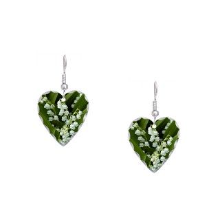 Art Gifts  Art Jewelry  Lily Of The Valley Earring Heart Charm