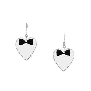 Black Gifts  Black Jewelry  Black Bowtie Cute Earring Heart Charm