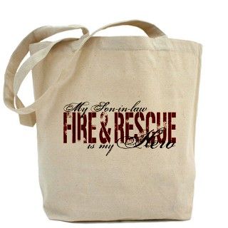 911 Gifts  911 Bags  Son in law My Hero   Fire & Rescue Tote Bag