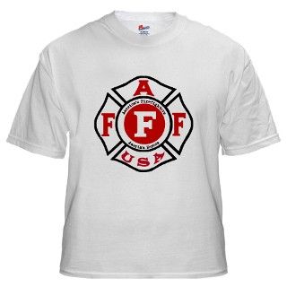 911 Gifts  911 T shirts  AAFF Firefighter White T shirt