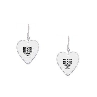 Agility Gifts  Agility Jewelry  Never Give Up Earring Heart Charm