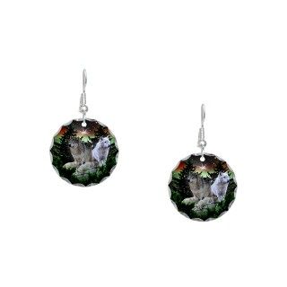 Animal Gifts  Animal Jewelry  Northern Wolves Earring Circle Charm