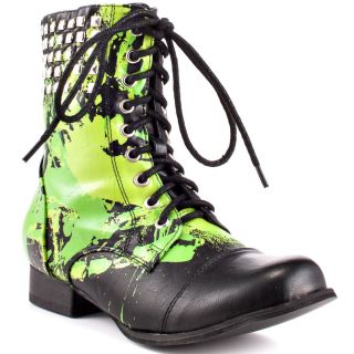 rockstar combat boot black green abbey dawn $ 89 99