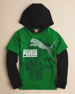 PUMA Boys Hooded Spiral Tee   Sizes 4 7