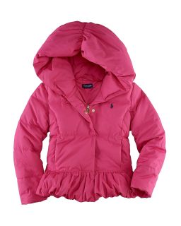 Ralph Lauren Childrenswear Girls Shannon Peplum Down Jacket   Sizes