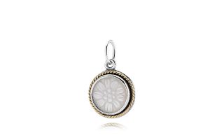 PANDORA Pendant   Sterling Silver, 14K Gold & Mother of Pearl Daisy