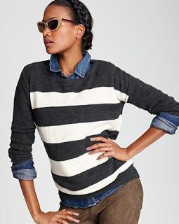 by Stripe Crew Neck Pullover Top