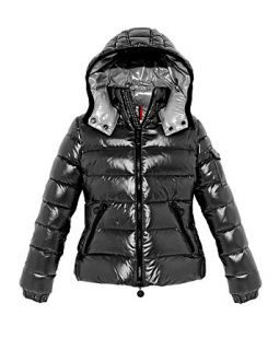 Moncler Girls Basic Shiny Hooded Coat   Sizes 8 10