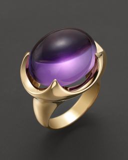 Large Amethyst Cabochon Ring in 14 Kt. Yellow Gold