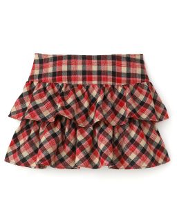 Couture Girls Plaid Ruffle Skirt with Juicy Heart Plate   Sizes 7 14