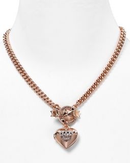 Juicy Couture Bow Toggle Heart Crown Necklace, 15