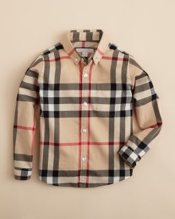 Sleeve Check Button Down Collar Shirt   Sizes 8 14