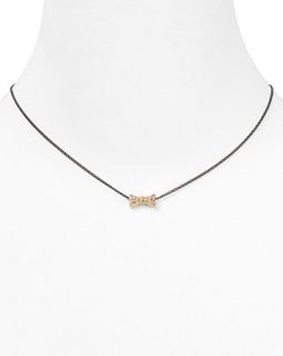 Annabelle Pavé Tiny Bow Pendant Necklace, 16L