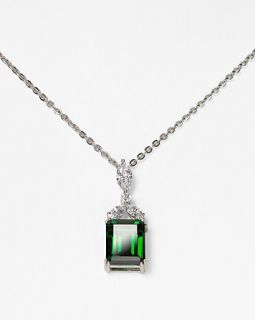 Crislu Square Cut Emerald Necklace, 18