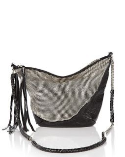 Foley + Corinna Wrapped Chain Leather and Mesh Crossbody Bag