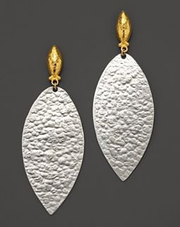 Gurhan Pure Silver and 24 Kt. Gold Leaf Earrings