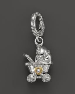 Judith Ripka Sterling Silver Pram Charm with 18K Gold and White
