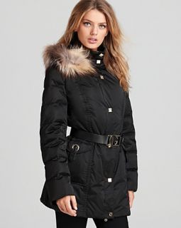 Guy Laroche for Maximilian 31 Quilted Down Coat with Fox Fur Trim