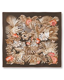 Ferragamo Jungle Print Silk Scarf, 35 square