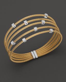 Charriol Square Station Classique Diamond Cuff Bracelet