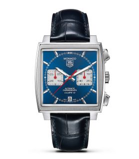 TAG Heuer Monaco Square Watch with Alligator Strap, 39mm