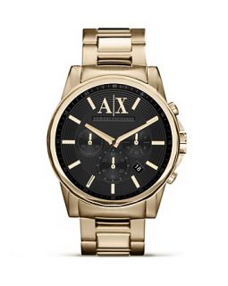 Armani Exchange Gold Stainless Steel Chronograph Watch, 45mm