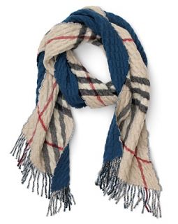 Burberry Check To Solid Scarf