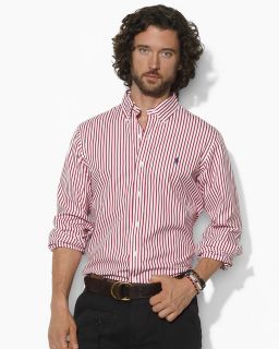 striped cotton poplin shirt price $ 89 50 color red white size large
