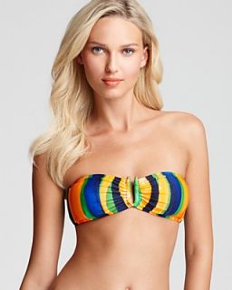 Milly Tortuga Stripe Print Elsie Bay Bandeau Bikini Top & Tortuga