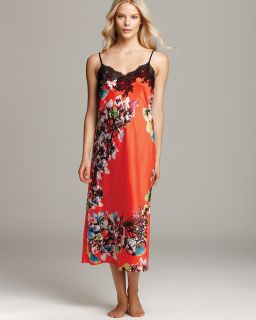 natori erdene printed gown with lace price $ 130 00 color red jasper
