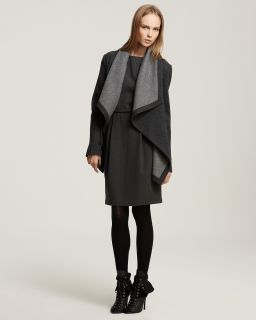 Lafayette 148 New York Bicolor Wool Draped Cloak Jacket