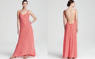 Aqua Maxi Dress   Stripe Open Back_2