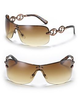 Gucci Rimless Shield Sunglasses with Chain Link Design