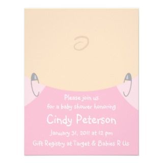 Belly Button Baby Shower Invitations