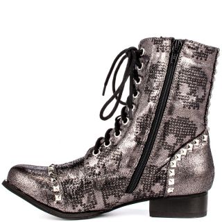 Black Ruff Rider Party Boot   Pewter for 84.99