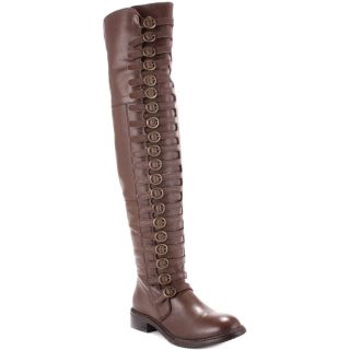 Brown Cuff Leather Boots 
