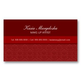 Elegant Damask Red Business Cards