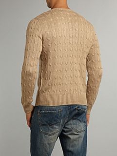 Polo Ralph Lauren Crew neck cable knitted jumper Tan   
