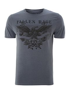 Label Lab Eagle wreath print graphic T shirt Light Grey   