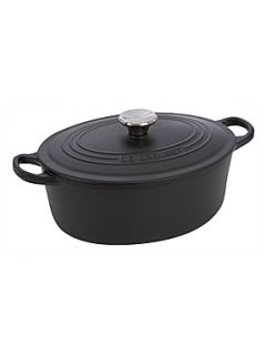 Le Creuset Black Satin Cast Iron 25cm Oval Casserole Dish   House of