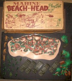 Vintage 1958 Marx Marine Beach Head Play Set in Original Box