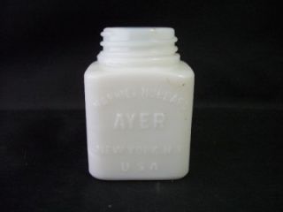 Vintage Harriet Hubbard Ayer NY White Milk Glass Jar