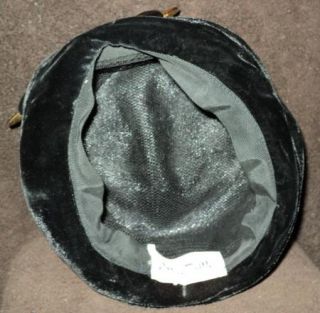 Vintage Womans Black with Gold Trim Ellen Faith Hat