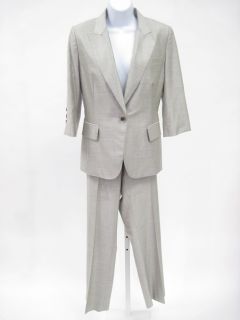 Kaufman Franco Metallic Silk Wool Blazer Pant Suit 10