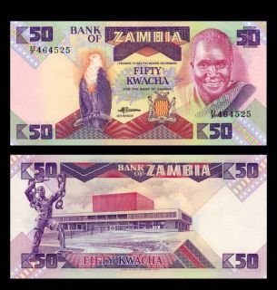 Banknote of ZAMBIA 1986   Kenneth KAUNDA   Fish EAGLE   Pick 28   UNC